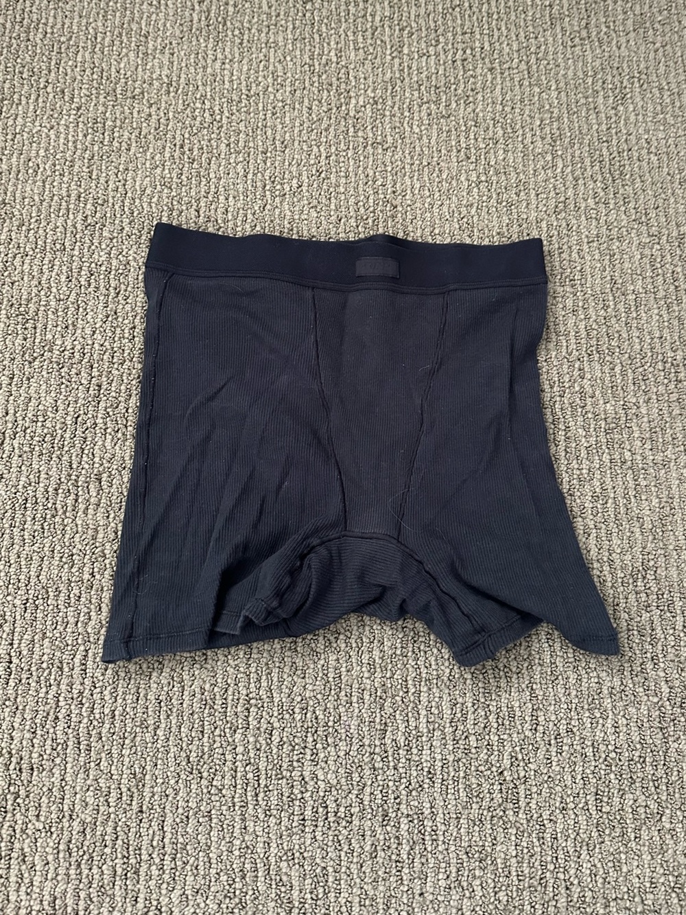 SKIMS Black Ribbed Boxer Briefs